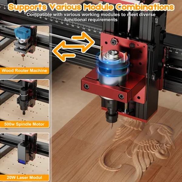 Fresa cnc de duas árvores ttc450 pro, máquina de gravação a laser para madeira, acrílico, pcb, pvc, metal, 4 eixos, kit de roteador cnc, tamanho grande