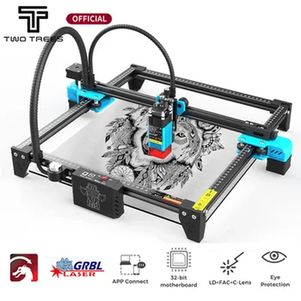 Twotrees TTS-55 poderoso gravador a laser com controle offline wifi 80w máquina de gravação a laser luz azul 40w/80w 450 ± 5nm cnc ma