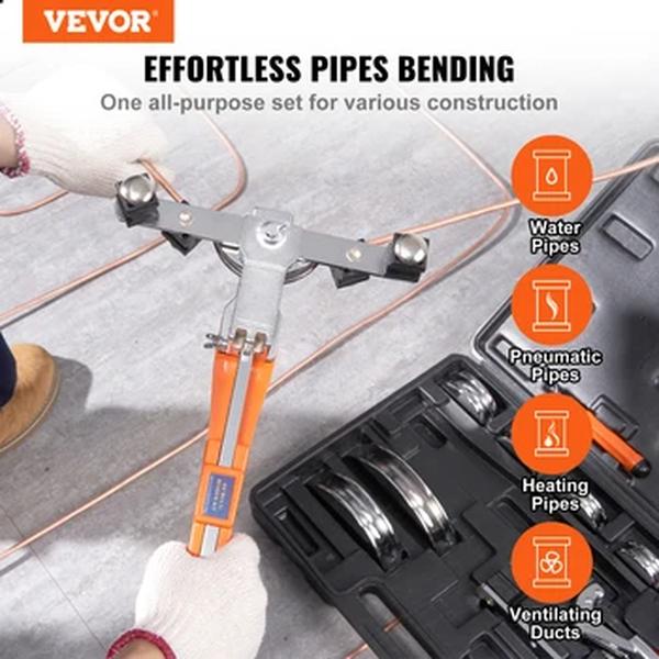 VEVOR-Tubo Bender Ratcheting, Reverse Tubing Bending Tools, 7 Dies Pipe Cutter para Ar Condicionado, Reparação Frigorífico