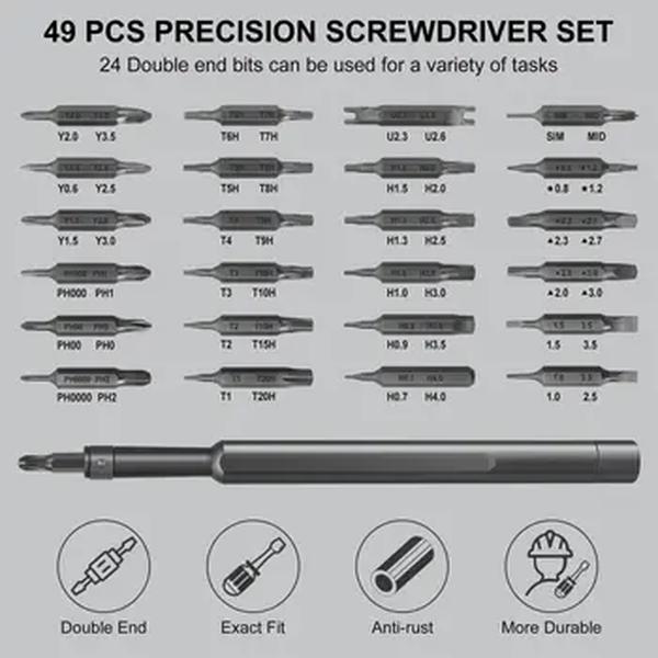 Pequeno Magnetic Precision Screwdriver Set, Kit de Ferramentas de Reparação para Laptop, iPhone, Celular, PC, MacBook, 49 em 1