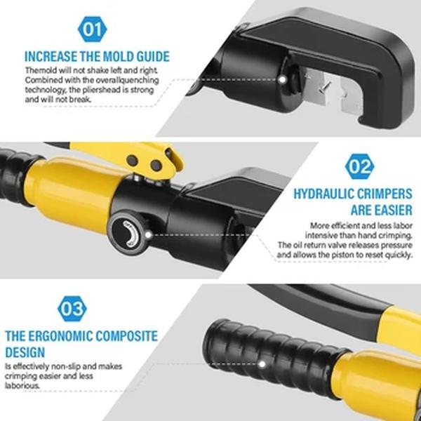 Podofo-Ferramentas Hidráulicas, Lug Cabo, Alicate Crimper, Ferramenta de Compressão Hidráulica, YQK-70