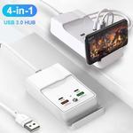 USB 3.0 HUB com suporte de telefone móvel, 4-em-1 adaptador divisor, OTG para Xiaomi, Lenovo, Macbook Pro, acessórios de computador