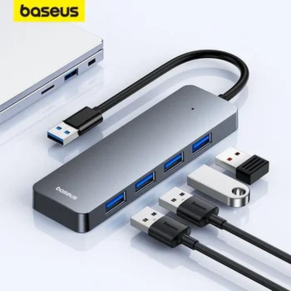 Baseus Usb Hub 4 Portas ABS Hub Usb 3 0 para Laptop Multi Splitter Adaptador Para Xiaomi Lenovo Macbook PC Computer Acessórios