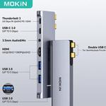 Adaptador MOKN-USB C para Macbook Pro, 4K HDMI, 60Hz, USB C 3.0, SD, TF, PD, 100W, Thunderbolt 3, HUB Video, Acessórios para Computador