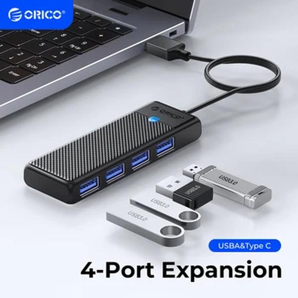 ORICO Tipo C hub usb hub 3.0 divisor de 4 portas Adaptador de hub usb doca de expansão adaptador OTG Ultra-fino para PC Acessórios de computador