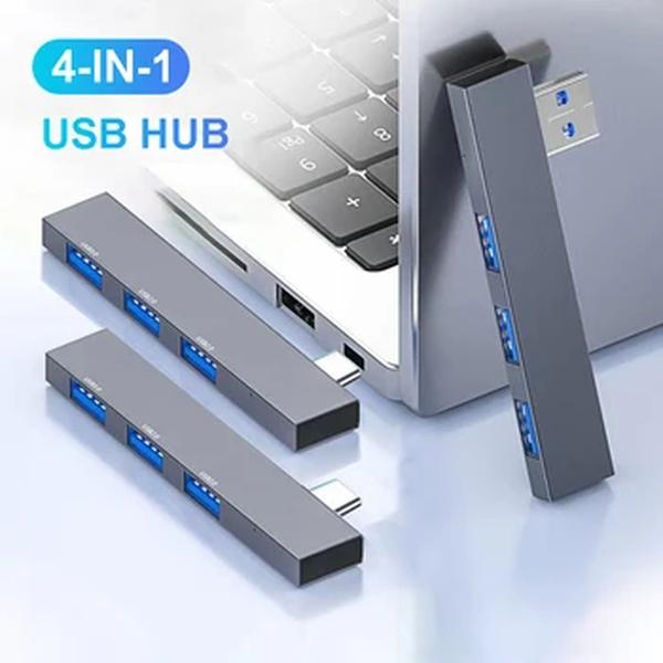 Adaptador Multi Splitter para Xiaomi, USB C HUB 3.0, Tipo C 3.1, 4 portas, OTG, Lenovo, Macbook Pro 13, 15, Air Pro, Acessórios de computador