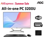 Computador para jogos AOC All-in-One, AMD 3200U, PC desktop, AIO, Home Office, Computadores ajustáveis, RX 580, 16G 512G, 23.8"