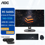 AOC tudo em um desktop para jogos, computador AMD tudo em um, AMD 5600G, 16G, 512G, escritório em casa, desktops de jogos, 23,8"