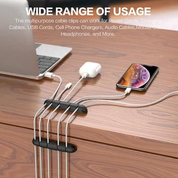 Multi-função Desktop USB Cable Organizer, Wire Winder, Silicone Tie Fixer, Wire Management, Sinta-se livre para ficar