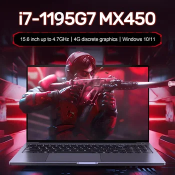 Laptop Gaming com Windows 10, 11th Gen, i7-1195G7, Gráficos MX450, 15,6 pol, 32GB + 1TB, PC Gaming, Gamer, Escritório, Notebook, PC