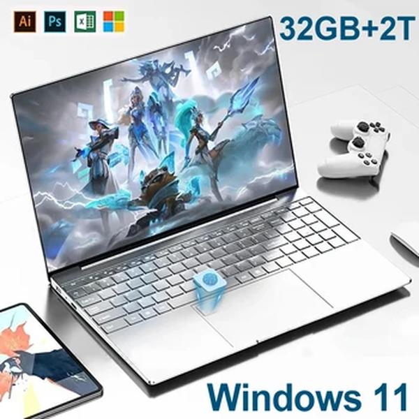 Computador de Escritório N95 com Impressão Digital Retroiluminada, Windows 11 Notebook PC Gamer, Câmera WiFi, 32GB Ram, 2TB SSD, 15.6"