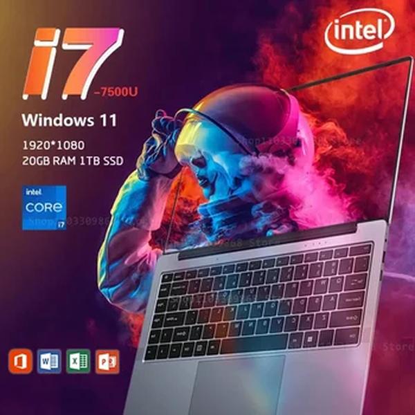 Computador portátil ultra fino, i7, Intel Core, 14.1 ", 1920x1080, Computador, PC, 20 GB de RAM, 1TB, 2TB SSD, Windows 11, 2021