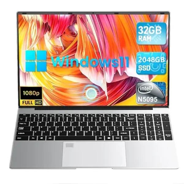 Leno-Windows 11 N5095 Computador Notebook, 15,6 "Laptop Office, 32GB, DDR4, 1024GB SSD, IPS, FHD, 1080P Display, 5G, 2,4 GHz, Wi-Fi, USB 3.0