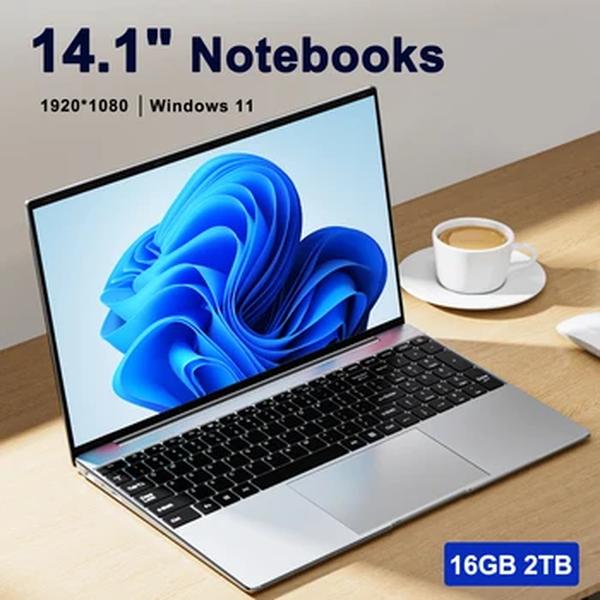 Notebook Windows 11 Pro Ultra Slim, 14.1 ", 16GB RAM, 2TB SSD, Notebook Intel N3700, Gamer, Display 1920x1080, Escritório, Computador de Estudo, PC