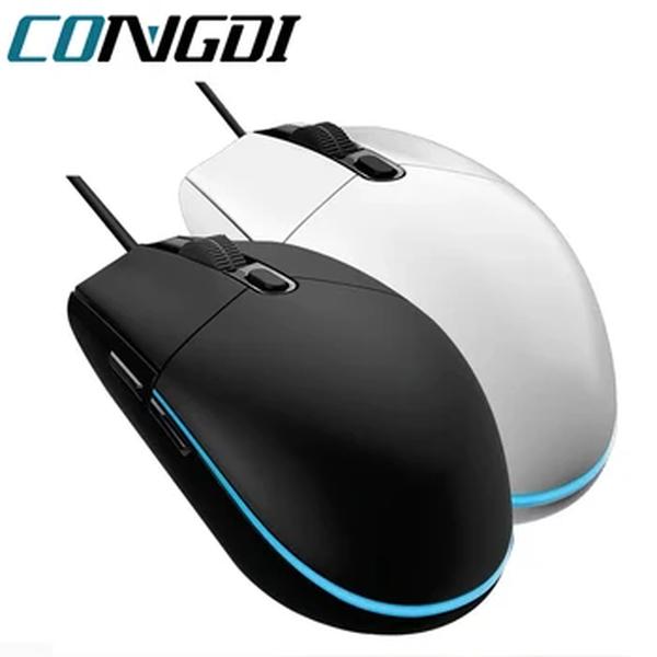 Mouse óptico para jogos com fio congdi, usb, com botão lateral, ergonômico, para laptop, escritório, desktop, pc