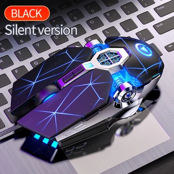 Mouse com fio ergonômico, RGB Mute, LED retroiluminado, 3200dpi, 6 botões, USB, Mecânico, PC, Laptop, Computer Gamer