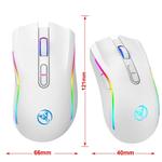 HXSJ-T69 Mouse mecânico sem fio para jogos, 2.4G, RGB, ergonômico, 7 botões programáveis, 4800DPI, Office Gamer