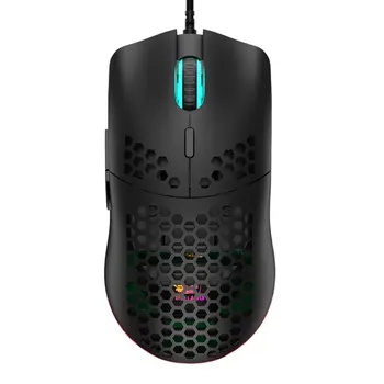 Mouse leve para jogos com fio, Shell ultraleve Honeycomb, RGB Chroma Backlit, 6400 DPI ergonômico para PC portátil Mac Gamer, 69g, M1