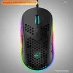 M8 Ultraleve Wired Gaming Mouse, Leve Honeycomb Shell, 6 RGB Respiração Backlit Ratos, 6400 DPI, USB para Win, Xbox, PS4, Mac, HP