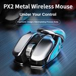 PX2 Metal Recarregável Mouse Sem Fio, Mute, 1600DPI, 6 Botões para PC, Laptop, Computador, Jogos, Escritório, Casa, Impermeável, 2.4G