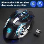 Mouse recarregável sem fio bluetooth, Backlight Gaming Mouse, 2.4g usb, laptop, macbook, pc, ipad, tablet, telefone