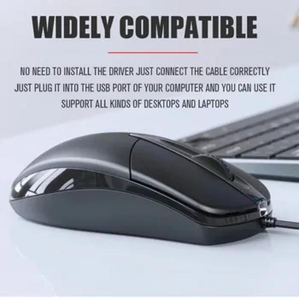 Anti-Slip USB Mouse com Fio Óptico, Laptop, Casa, Escritório, Rolo, 3D, 1200DPI, Jogos, Acessórios de computador, PC, Desktop