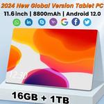 Tablet Android Versão Global, 11.6 ", Android 12.0, 8800mAh, Rede, Bluetooth, PC, 16GB de RAM, 1TB Rom, Frete Grátis, 2024