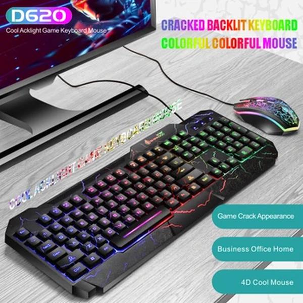 Explosão Office Teclado e Mouse Set, sensação mecânica, teclado luminoso, Gaming Peripheral