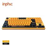 INPHIC-K901 Teclado mecânico com fio, K901, 87 teclas, mudo, silencioso, amarelo, preto, apto para escritório, laptop, jogos