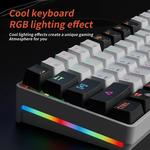 MUCAI MK61 USB Gaming Teclado Mecânico Interruptor Vermelho 61 Teclas Cabo Destacável com Fio RGB Backlit Hot Swappable