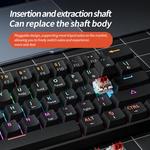 MUCAI-MKA610 RGB USB Mini teclado mecânico, interruptor vermelho, 61 teclas, com fio, computador, notebook, teclado portátil, preto puro