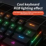 MUCAI-MKA610 RGB USB Mini teclado mecânico, interruptor vermelho, 61 teclas, com fio, computador, notebook, teclado portátil, preto puro