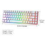 MageGee-Teclado portátil para jogos mecânico, Mini teclado com fio do Office, MK-BOX, LED retroiluminado, Compact 68 Chaves, 60%