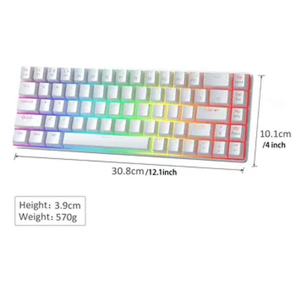 MageGee-Teclado portátil para jogos mecânico, Mini teclado com fio do Office, MK-BOX, LED retroiluminado, Compact 68 Chaves, 60%