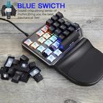 Motospeed-K27 Gaming teclado mecânico, com fio LED Backlight, Single Handed Numpad, teclado do computador, interruptor vermelho para laptop, 27 chaves