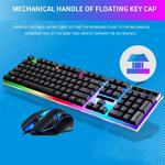 RGB Backlight Gaming Keyboard, Wired Mouse Kit, Office Mouse Combos, Plug Play USB, Teclado mecânico