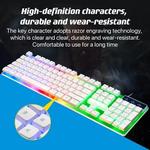 Conjunto de teclado e mouse com fio USB, 104 teclas, retroiluminação, jogos, laptop, PC, computador