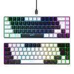 V200 portátil 68 teclas USB teclado para jogos design ergonômico com teclado mecânico retroiluminado RGB fácil usar