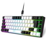 V200 portátil 68 teclas USB teclado para jogos design ergonômico com teclado mecânico retroiluminado RGB fácil usar