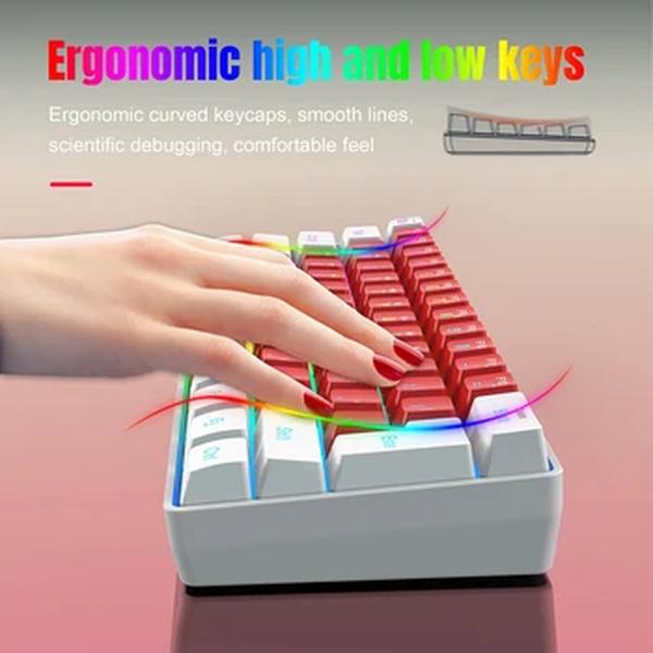 V700 Teclado de Membrana Portátil, 61 Teclas, Silêncio, Laptop, PC, Computador, Tablet