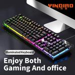 YINDIAO-Teclado Gaming Wired com Numpad, Laptop, Desktops, PC, Computador, Acessórios de Escritório, Perfil Baixo, Gamer