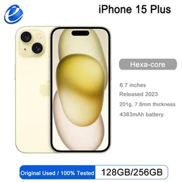 Apple-iPhone 15 Plus, A16 Bionic, 128GB, 256GB, 512GB ROM, Super Retina de 6,7 ", Tela OLED XDR, NFC, Novo, 2022