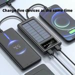 Solar Charging Power Bank, 50000mAh, capacidade ultra-grande, vem com quatro fios, adequado para Samsung, Apple, Huawei