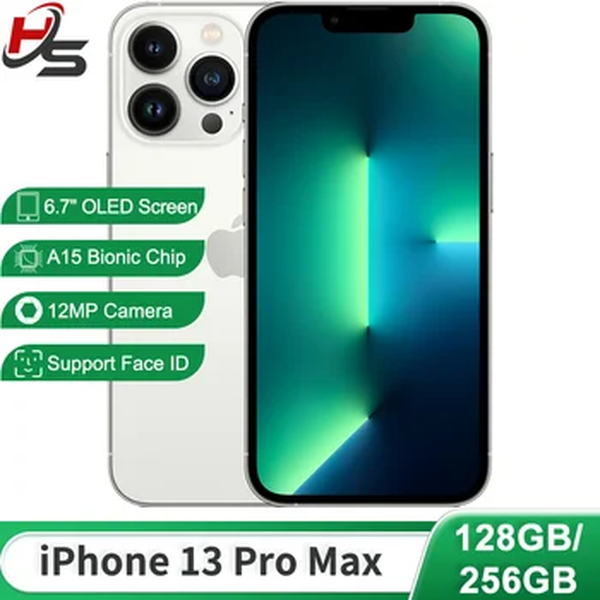 Apple iPhone 13 Pro Max 128GB/256GB A15 Bionic Chip Suporte ID da face 6,7 "OLED 12MP+12MP Câmera NFC 5G