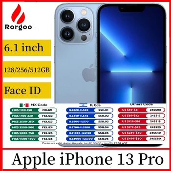 Apple-iPhone 13 Pro Celular, 128GB, 256GB ROM, 5G, A15 Bionic, Face ID, 6,1 "Tela OLED, Celular câmera 3X12MP