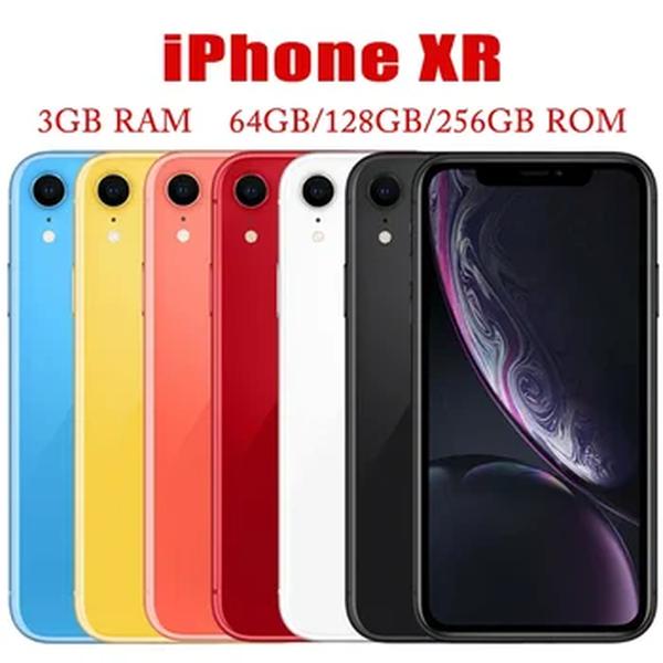 Apple-iPhone XR Smartphone, Celular, 4G LTE, 6,1 ", 3GB de RAM, 64GB, 128GB, 256GB ROM, Desbloqueado Original, 12MP + 7MP, Barra HexaCore