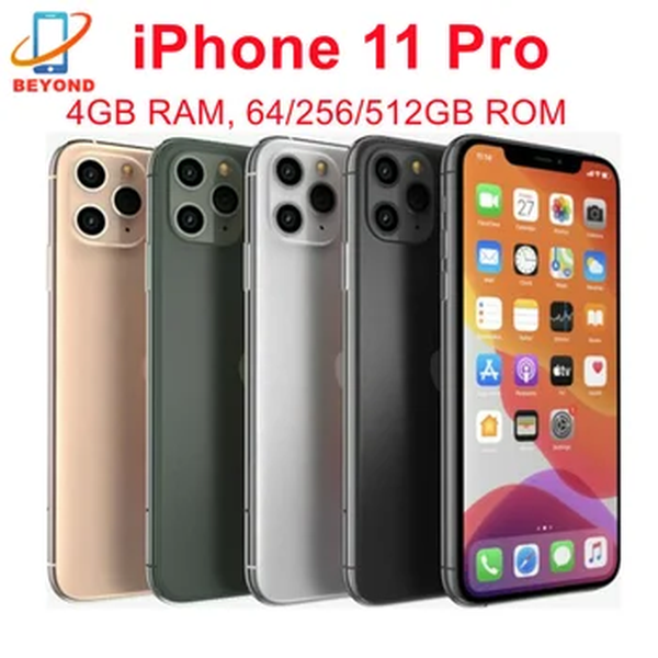 Apple-iPhone 11 Pro 11 Pro, 64GB, 256GB ROM, Original, Super Retina, OLED, A13, IOS, Face ID, Genuíno, Desbloqueado, 4G LTE