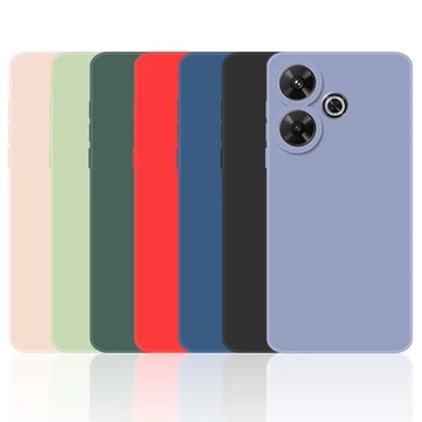 Soft Liquid Silicone Bumper Cover para Xiaomi, capas de telefone protetoras para Xiaomi Poco M6, 4G, Funda