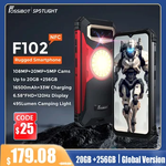 FOSSIBOT F102 Smartphone robusto 20GB + 256GB Helio G99 33W carregamento rápido 16500mAh Android 13 telefone celular 6.58 FHD Camping Luz impermeável telefone móvel NFC 108MP