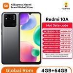 Xiaomi-Smartphone Redmi 10A, ROM Global, 4GB + 64GB, MTK Helio G25, 6.53 ", 5000mAh, Carregamento 10W, Atualização OTA, Versão CN